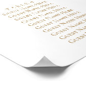 meadow flowers wreath design Baptism seating chart ポスター (角)