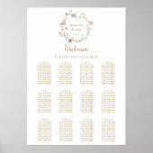 meadow flowers wreath design Baptism seating chart ポスター (正面)
