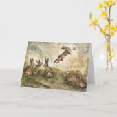 Meadow Matchup Playful Hares in a Meadow カード (黄色い花)