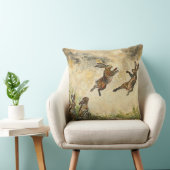 Meadow Matchup Playful Hares in a Meadow  クッション (椅子)