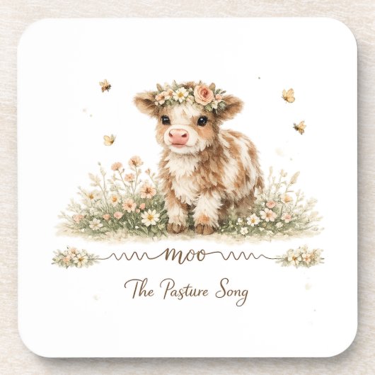 Meadow Melody cow paper plates コースター (正面)