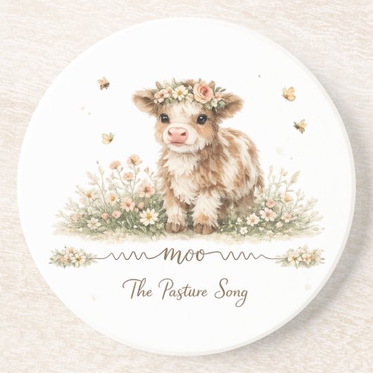 Meadow Melody cow paper plates コースター (正面)