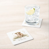 Meadow Melody cow paper plates スクエアペーパーコースター (インサイチュ)