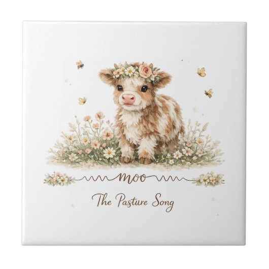 Meadow Melody cow paper plates タイル (正面)