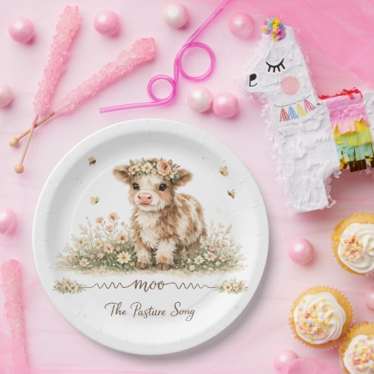 Meadow Melody cow paper plates ペーパープレート (パーティー)