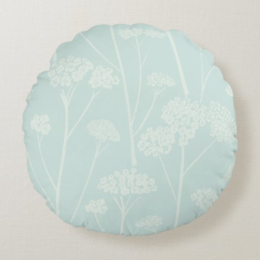 Meadow Silence Soft Aqua Pale Seafoam ラウンドクッション (正面)