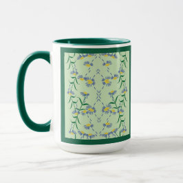 Meadow Soiree Collection Mug Blue, Yellow, Greens. マグカップ
