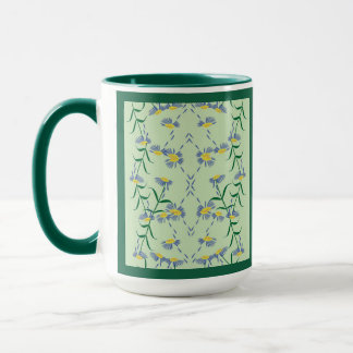 Meadow Soiree Collection Mug Blue, Yellow, Greens. マグカップ