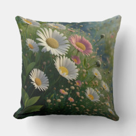 Meadow Whispers:開花のデイジー交響曲 クッション
