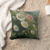 Meadow Whispers:開花のデイジー交響曲 クッション (ブランケット)