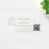 Meadow Wildflowerの結婚QRレジストリ挿入カード (デスク)