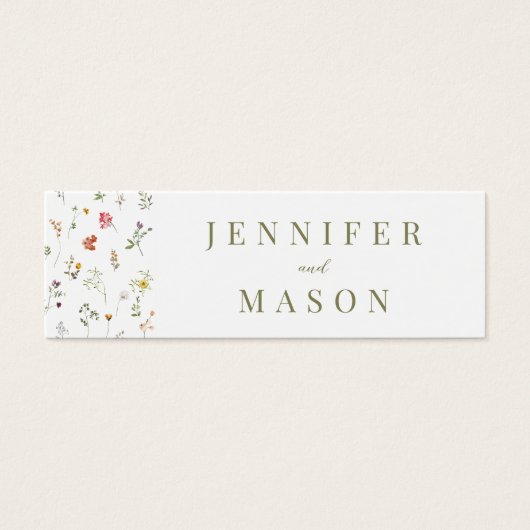 Meadow Wildflowerの結婚QRレジストリ挿入カード (正面)