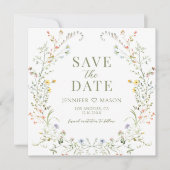 Meadow Wildflower日付写真の招待を保存 (正面)