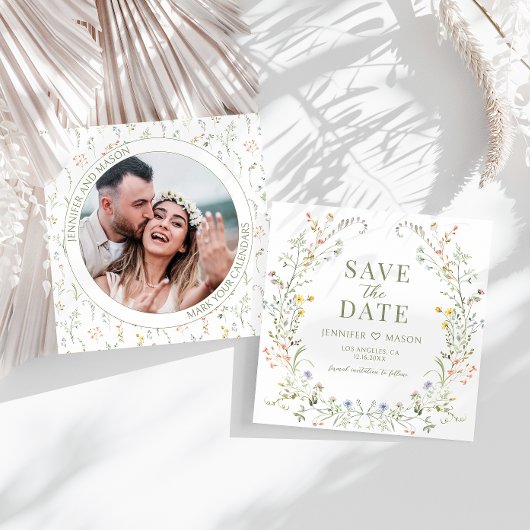 Meadow Wildflower日付写真の招待を保存