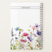 Meadow wildflower蝶の個人名文字 ノートブック (裏面)