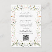 Meadow Wildflower Boho素朴写真結婚ズ エンクロージャーカード (裏面)