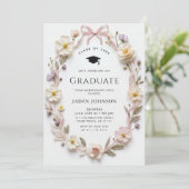 Meadow Wildflower Boho 4 Photo Graduation Party 招待状 (スタンド正面)