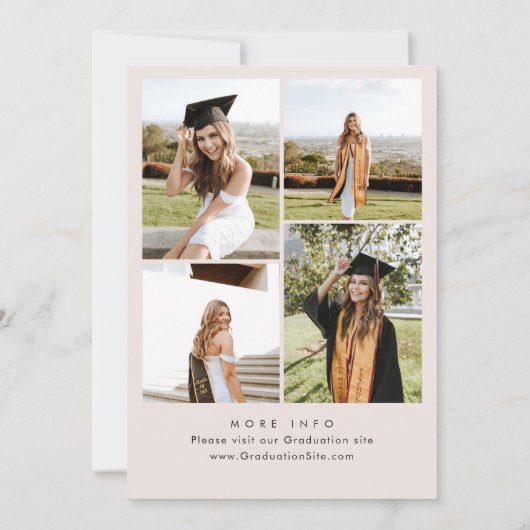 Meadow Wildflower Boho 4 Photo Graduation Party 招待状 (裏面)