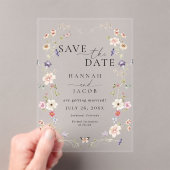 Meadow Wildflower Floral Photo Wedding アクリル招待状 (インサイチュ (ポータブル))