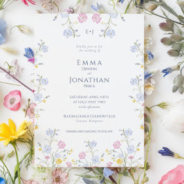 Meadow Wildflower Garden Wedding Invitation 招待状