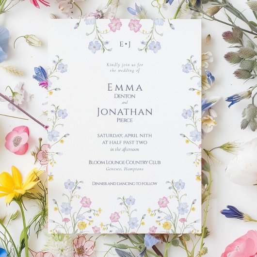 Meadow Wildflower Garden Wedding Invitation 招待状