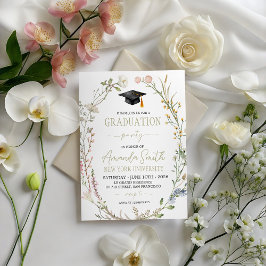 Meadow Wildflower Graduation Party Invite 招待状