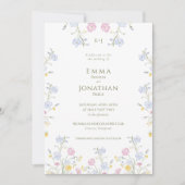 Meadow Wildflower Green Garden Wedding Invitation 招待状 (正面)