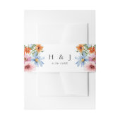 Meadow Wildflower Monogram Floral Wedding 招待状ベリーバンド (正面例)