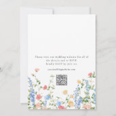 Meadow Wildflower Summer QR Code RSVP Wedding 招待状 (裏面)