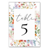 Meadow Wildflower Wedding Reception テーブルナンバー (正面)