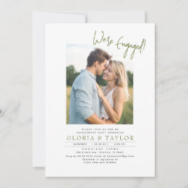 Meadow Wildflowers Boho婚約パーティ写真 招待状