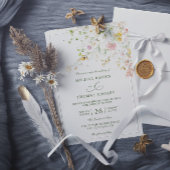 Meadow Wildflowers Boho Budget QR Code Wedding 招待状