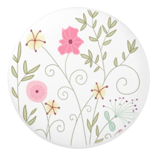 Meadow Wildflowers Ceramic Knob セラミックノブ (正面)