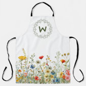 Meadow Wreath Wildflower Kitchen Apron エプロン (正面)