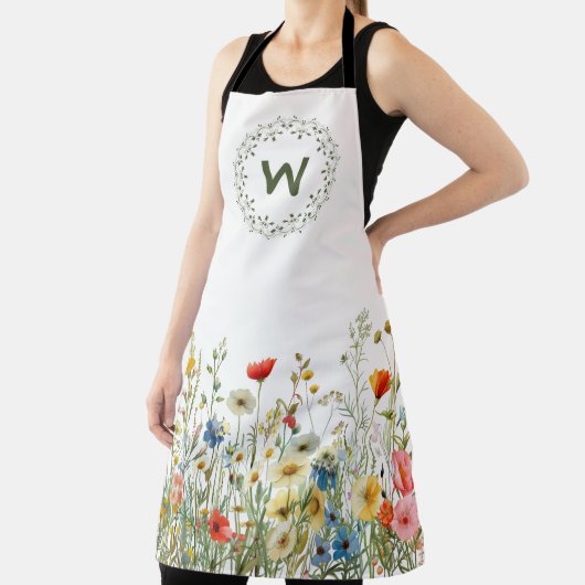 Meadow Wreath Wildflower Kitchen Apron エプロン (インサイチュ)
