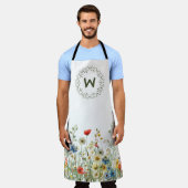 Meadow Wreath Wildflower Kitchen Apron エプロン (着用した状態)