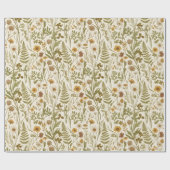 Meadowcore Botanical Illustrations Flowers Grasses ラッピングペーパー (フラット)