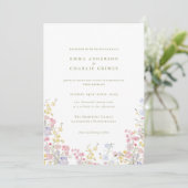 Meadows Garden Wildflowers Spring Summer Wedding 招待状 (スタンド正面)