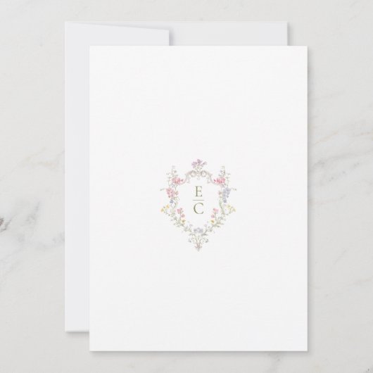 Meadows Garden Wildflowers Spring Summer Wedding 招待状 (裏面)