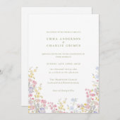 Meadows Garden Wildflowers Spring Summer Wedding 招待状 (正面/裏面)