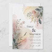 Meadows Watercolor Wedding Invitation 招待状 (正面)