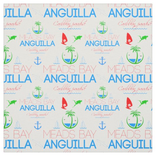 Meads Bay、Anguilla Color文字、イメージパターン ファブリック (見本)