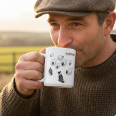 Mêahdness Funny Sheep Dog Pen Sketch Cartoon コーヒーマグカップ