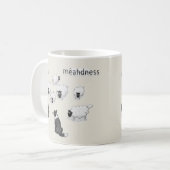 Mêahdness Funny Sheep Dog Pen Sketch Cartoon コーヒーマグカップ (正面左)