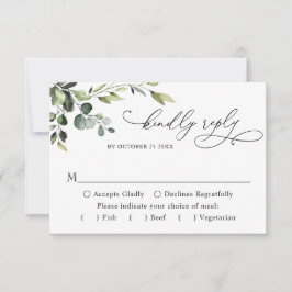 MEAL CHOICEユーカリ水カラーフローラ結婚ズ 出欠カード