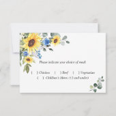 MEAL CHOICE エレガント Sunflowers Eucalyptus結婚. 出欠カード (裏面)