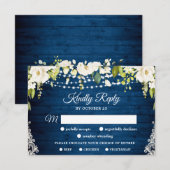 MEAL CHOICE エレガント White Roses素朴結婚's 出欠カード (正面/裏面)