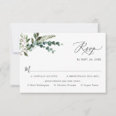 Meal OptionsシンプルモダンGreenery結婚の 出欠カード (正面)