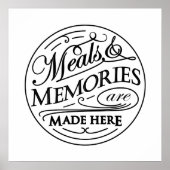 Meals and Memories are made here quote design ポスター (正面)