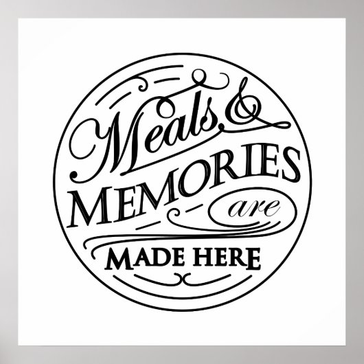 Meals and Memories are made here quote design ポスター (正面)